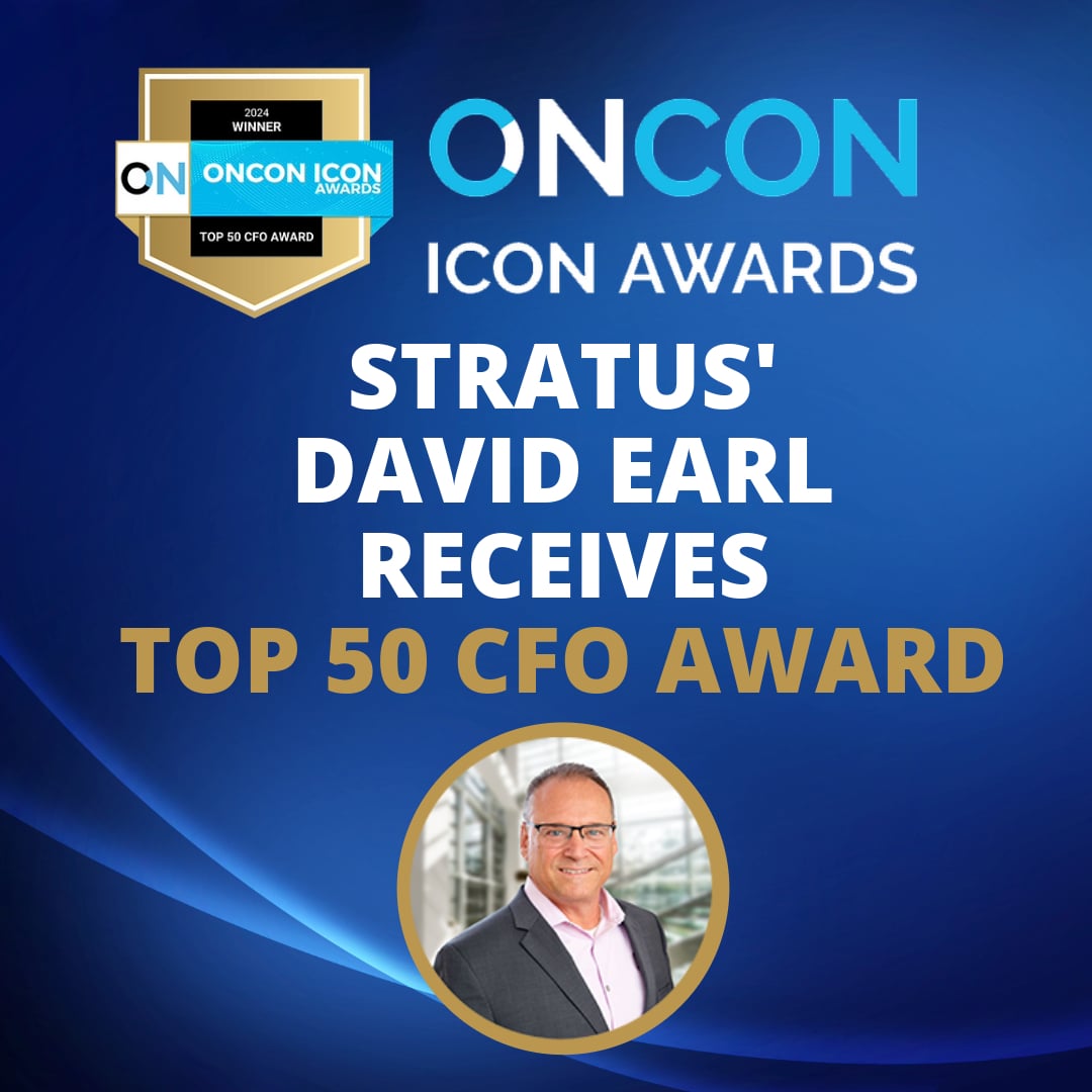 blue gradient background with image of David Earl and ONCON Icon Award