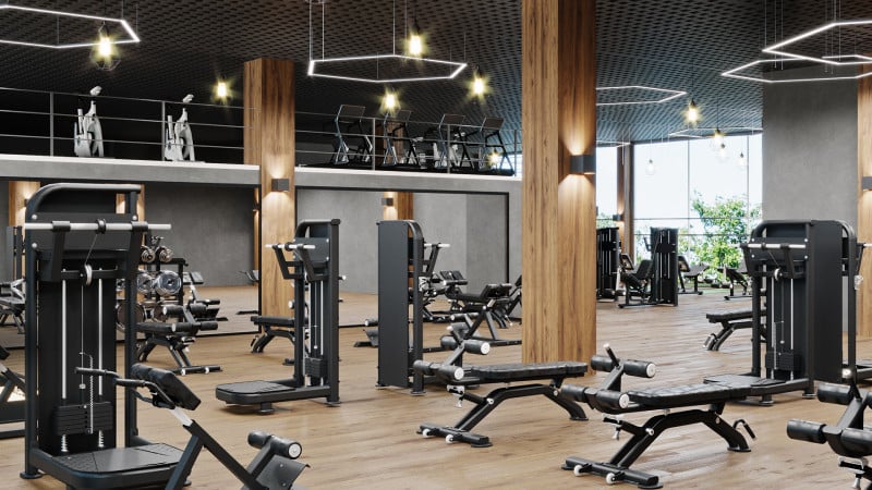Fitness center disinfection in Delaware keeping workout equipment sanitized.