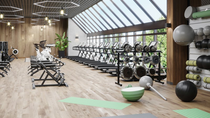 Gym floor and locker room cleaning in Colorado Springs supporting hygiene and odor control.